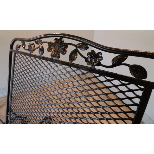 Sam Blount Company Wrought Iron Floral Chaise Loungers — Vintage Pair For Sale - Image 6 of 18