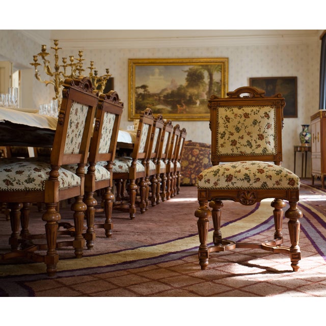 19th Century Walnut Château Chairs, Set of 16 For Sale - Image 10 of 10