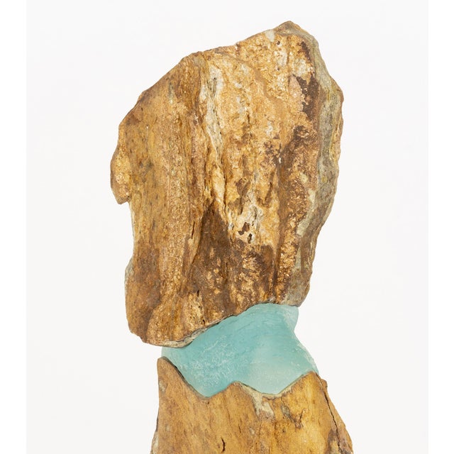 Glass Thomas Scoon "Consort" Mixed Media Studio Art Glass and Granite Sculpture For Sale - Image 7 of 17