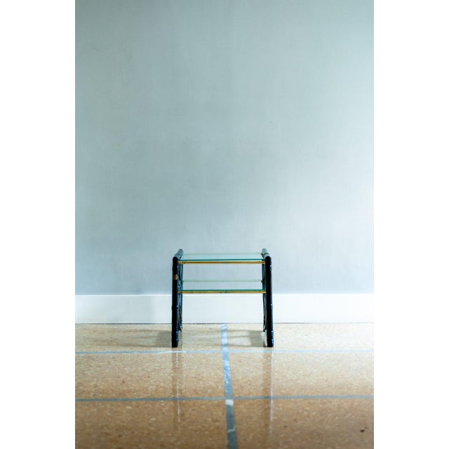 Black Lacquered Bamboo Bedside Tables, 1970s, Set of 2 For Sale - Image 4 of 10