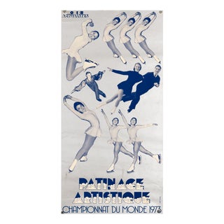World Figure Skating Championships 1973 Original Silkscreen Poster For Sale