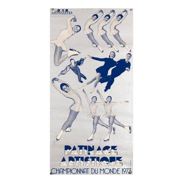 World Figure Skating Championships 1973 Original Silkscreen Poster For Sale