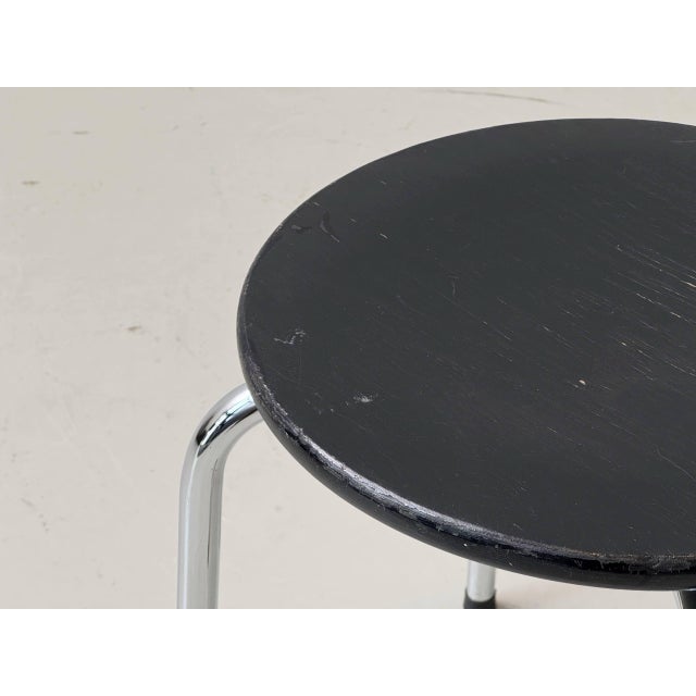 Stool with Chrome Frame and Wooden Seat by Zingg-Lamprecht, 1970s For Sale - Image 9 of 16