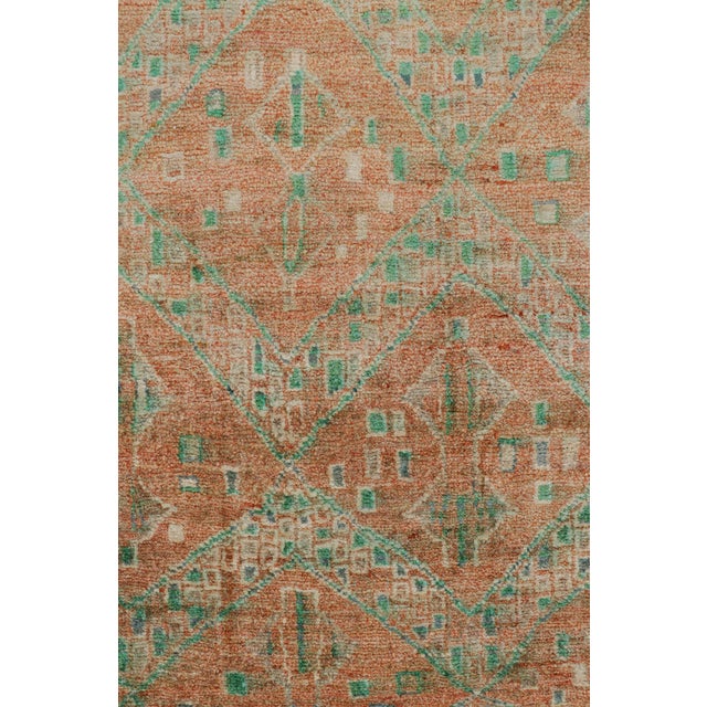 Contemporary Rug & Kilim’s Moroccan Style Rug in Orange With Blue and Green Geometric Pattern For Sale - Image 3 of 8