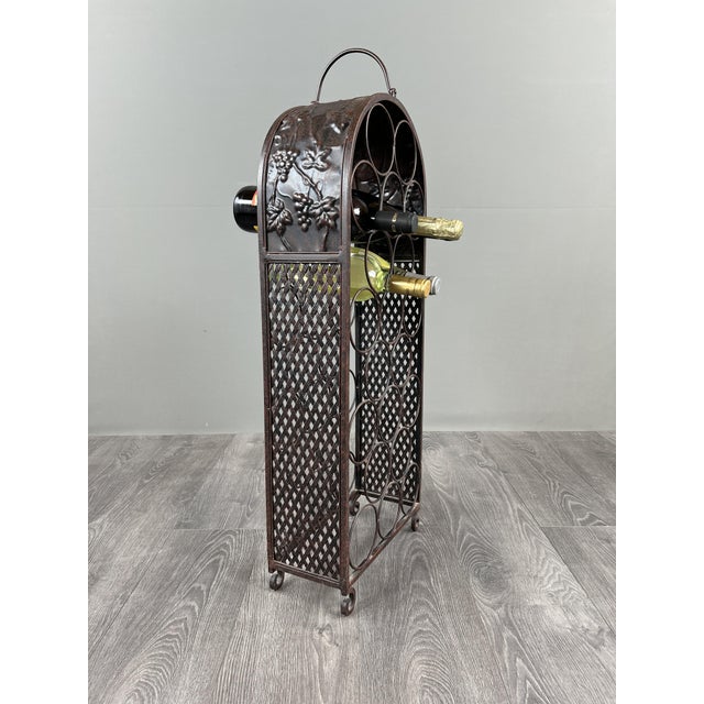 Patinated Metal Bottle Rack, 1980s, in Very Good conditions. Designed 1980 to 1989