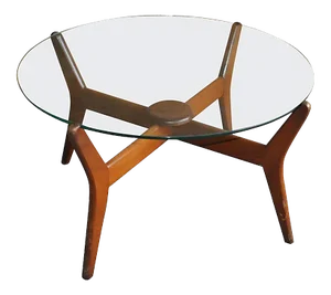 Mid-Century Glass & Teak Coffee Table