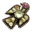 Silver Pendant with Chrysolites and Chrysoberyls and Ruby For Sale