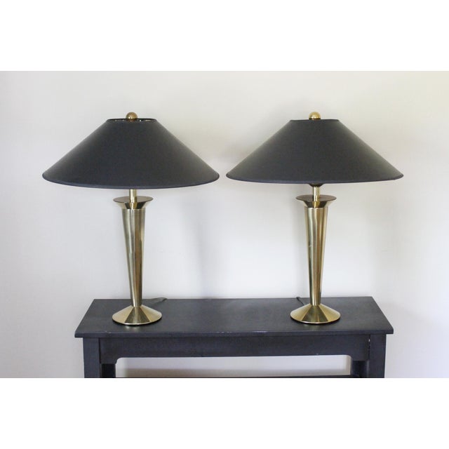 Stiffel Northbrook Solid Brass Table Lamps with Shades - A ...