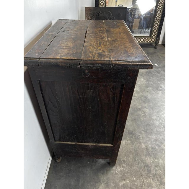 Wood Breton Cabinet in Carved Oak with Door and Drawer For Sale - Image 7 of 8