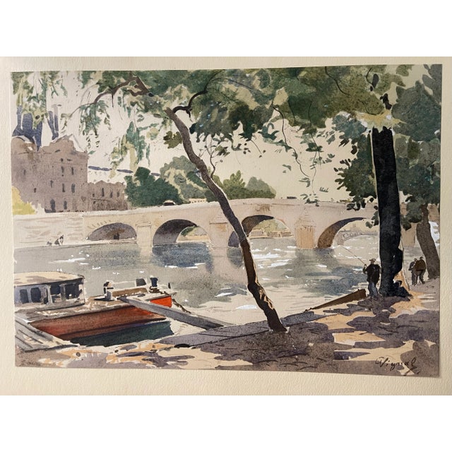 A group of seven unframed Robert Vigaud (20th/21st Century) Lithographs. Vibrant and beautiful European landscape,...