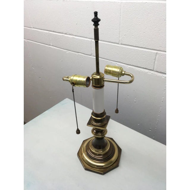 Brass Brass Candlestick Table Lamp Manner of Stiffel For Sale - Image 8 of 13