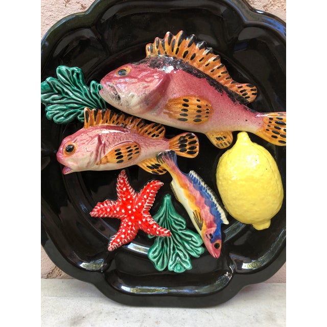 C.1950 Large Majolica Platter Vallauris For Sale In Austin - Image 6 of 8