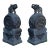 Chinese Pair Black Gray Stone Fengshui Elephant Drum Statues For Sale