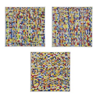 K.W. Cap, Mer de Couleurs Triptych, 2019, Acrylic on Canvas Paintings, Set of 3 For Sale