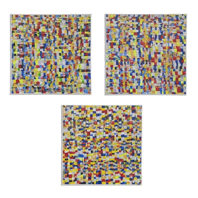 K.W. Cap, Mer de Couleurs Triptych, 2019, Acrylic on Canvas Paintings, Set of 3 For Sale