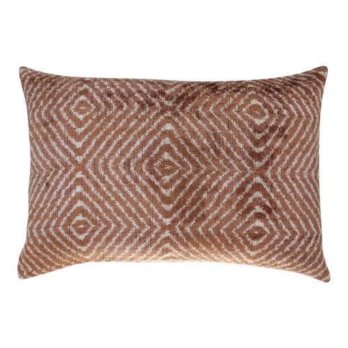 Contemporary Luxury Brown Velvet Throw Pillow Down Insert