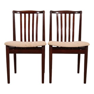 Danish Modern Sculpted Solid Rosewood Side Chairs or Dining Chairs by Vamdrup Stolefabrik, Pair For Sale
