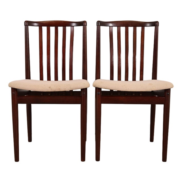 Danish Modern Sculpted Solid Rosewood Side Chairs or Dining Chairs by Vamdrup Stolefabrik, Pair For Sale