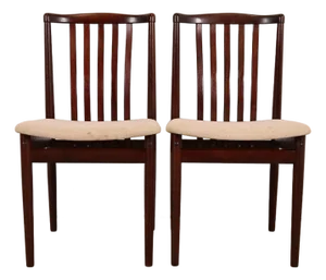 Danish Modern Sculpted Solid Rosewood Side Chairs or Dining Chairs by Vamdrup Stolefabrik, Pair