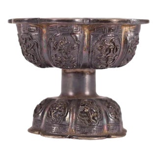 Tibet China Silver Butter Bowl For Sale