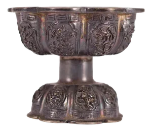 Tibet China Silver Butter Bowl