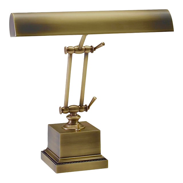 Vintage Adjustable Brass Bankers Lamp For Sale