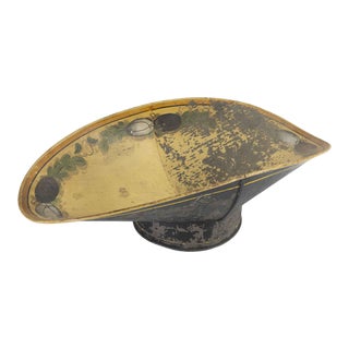 Shabby Chic Painted Toleware Centerpiece Bowl For Sale