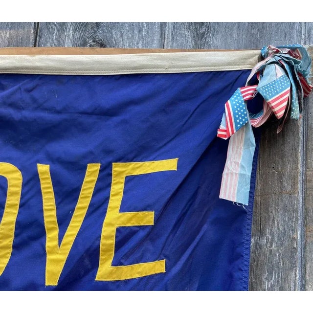 American 1940s Vintage Ocean Grove New Jersey Businessmen Inc. Satin Banner Flag For Sale - Image 3 of 6