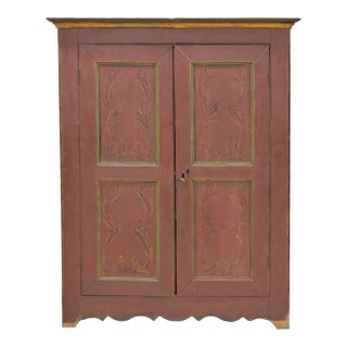 18th Polychromed Cabinet or Wardrobe For Sale