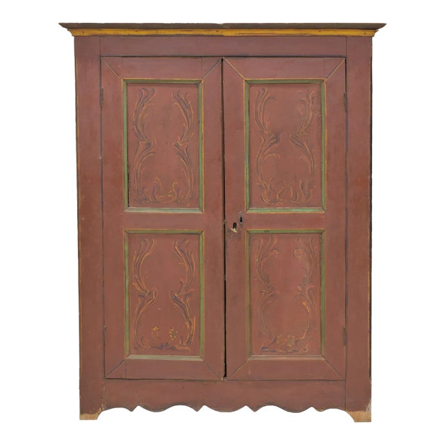 18th Polychromed Cabinet or Wardrobe For Sale