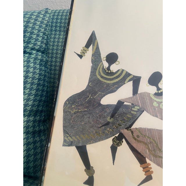 1980s Vintage Postmodern 1980s Print Ed Hale Halessie African Wall Art Picture Gold Frame Hip Bones in Motion For Sale - Image 5 of 9