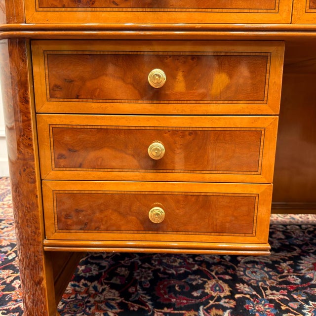 Antique Italian ClassicDesk with Back Panel Burlwood For Sale - Image 16 of 18