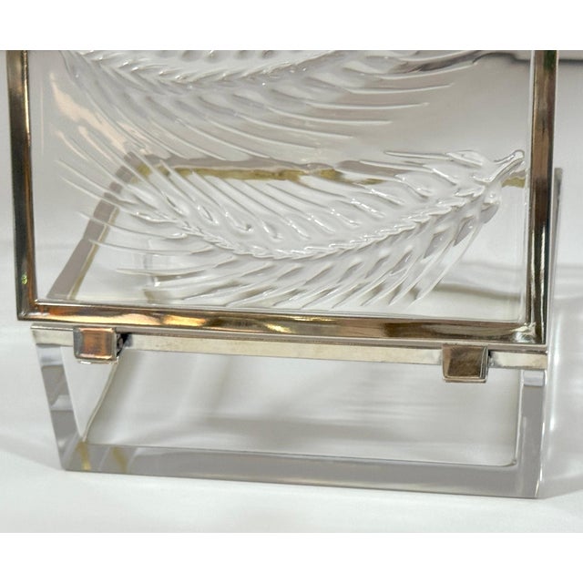Lalique "Épis" Crystal and Silver-Plated Table Box, France, Circa 1980s For Sale - Image 13 of 14