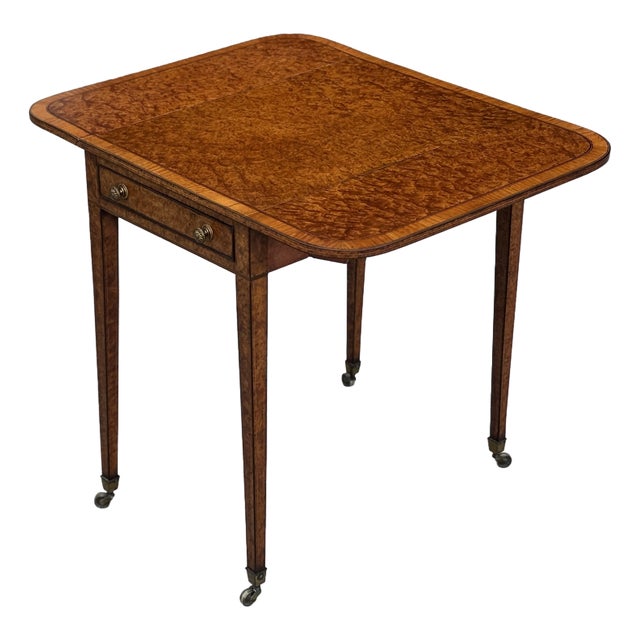 George III Amboyna Inlaid Pembroke Table, 1790s For Sale