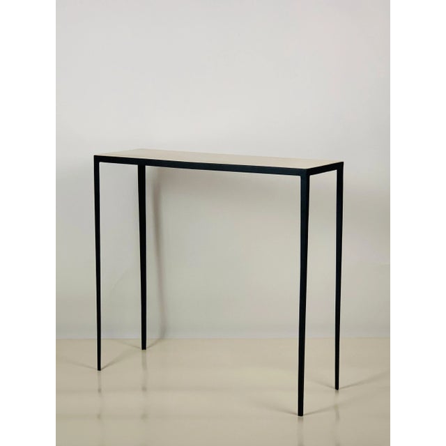 Ivory Etude' Wrought Iron and Parchment Consoles by Design Frères - A Pair For Sale - Image 8 of 13