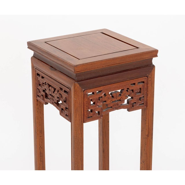 Brown Pair of Chinese Hardwood Pedestal Stands For Sale - Image 8 of 8