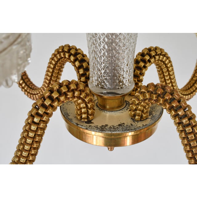 French Art Deco Chandelier by Boris Lacroix 1930s France For Sale - Image 11 of 13