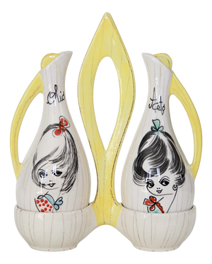 Mid-Century Modern Oil and Vinegar Cruet Set by Esperia, Italy, 1950s, Set of 3