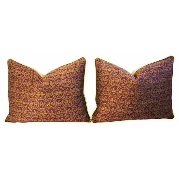 Textile French Pierre Frey Royal Medallion Feather/Down Pillows 26" X 20" - Pair For Sale - Image 7 of 7