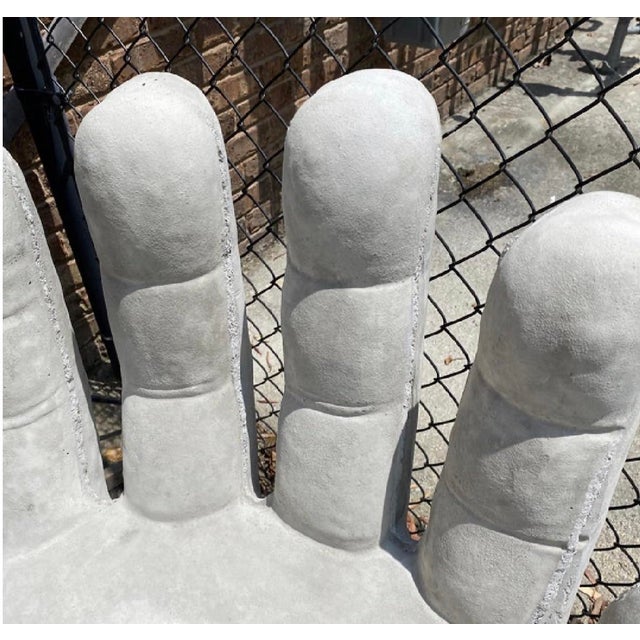1970s Pair of Concrete Hand Chairs For Sale - Image 4 of 4