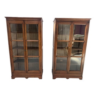 Antique Display Cabinets in Cherry Wood, 1800s, Set of 2 For Sale