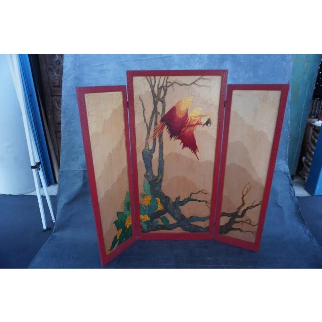 It's a total knockout. Middle panel measures 29" wide and 60 1/4" tall and the side panels are each 16" wide and 56 1/4"...