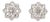 1.33 Carat Round Brilliant Cut Diamond Gold Earrings, Pair For Sale