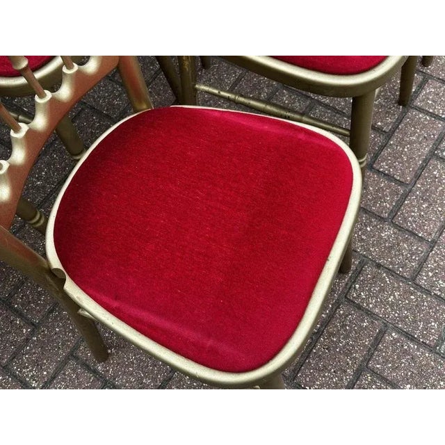 Wood Louis Style Upholstered Gilt Wood Dining Chairs, Set of 12 For Sale - Image 7 of 10