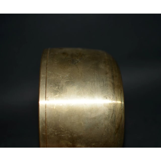 Metal Vintage Japanese Singing Bowl Solid Brass - 3 Pieces For Sale - Image 7 of 9