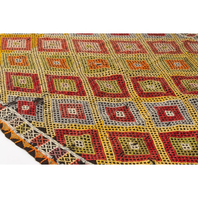 1960s Vintage Anatolian Geometric Kilim Rug For Sale - Image 5 of 10