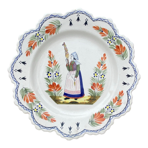 French Faience Plate Henriot Quimper Circa 1950