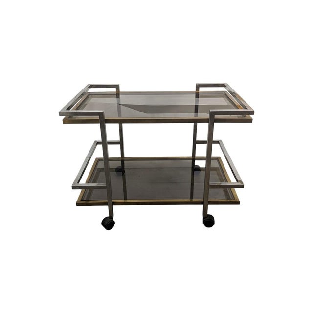 Vintage Gilt Metal Bar Trolley, 1970s For Sale - Image 9 of 9
