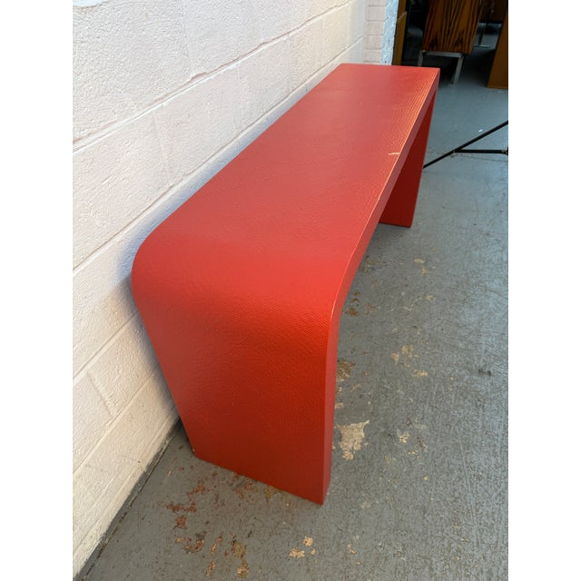 Late 20th Century 1980s Post-Modern Waterfall Console Table For Sale - Image 5 of 10