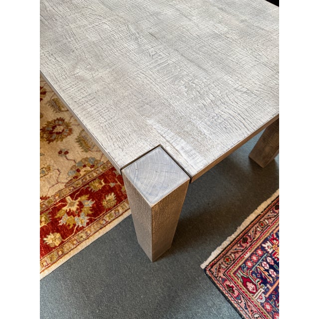 Taupe Restoration Hardware Reclaimed Oak Wood Dining Table For Sale - Image 8 of 12